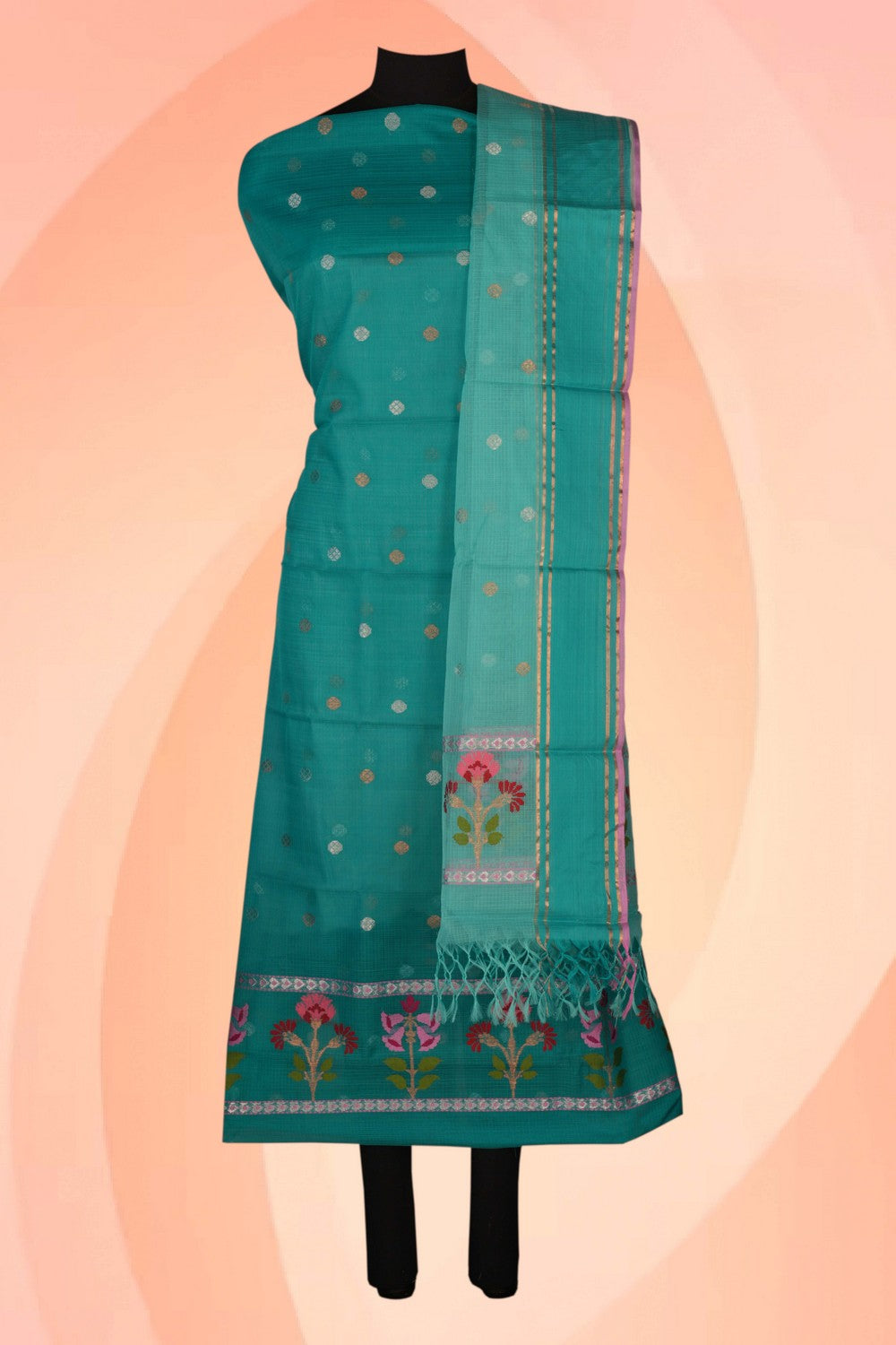 Image of Kota Doria Unstitched Suit (2 Pcs Set)